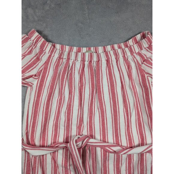 Michael Kors Dress Womens Size Medium Pink Linen Off The Shoulder Knee Length - Picture 2 of 7